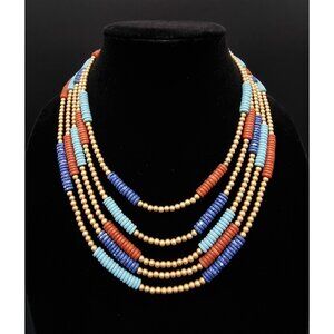 Vintage Metropolitan Museum Of Art Multicolor Layered Beaded Necklace